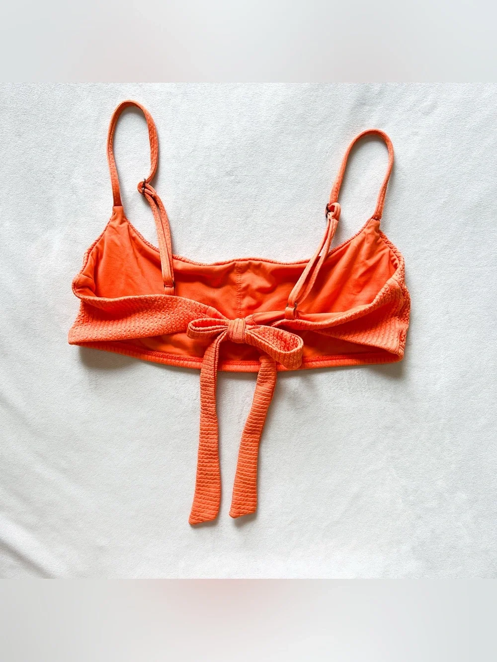Monday Swimwear Orange Tie Back Bikini Top - Medium